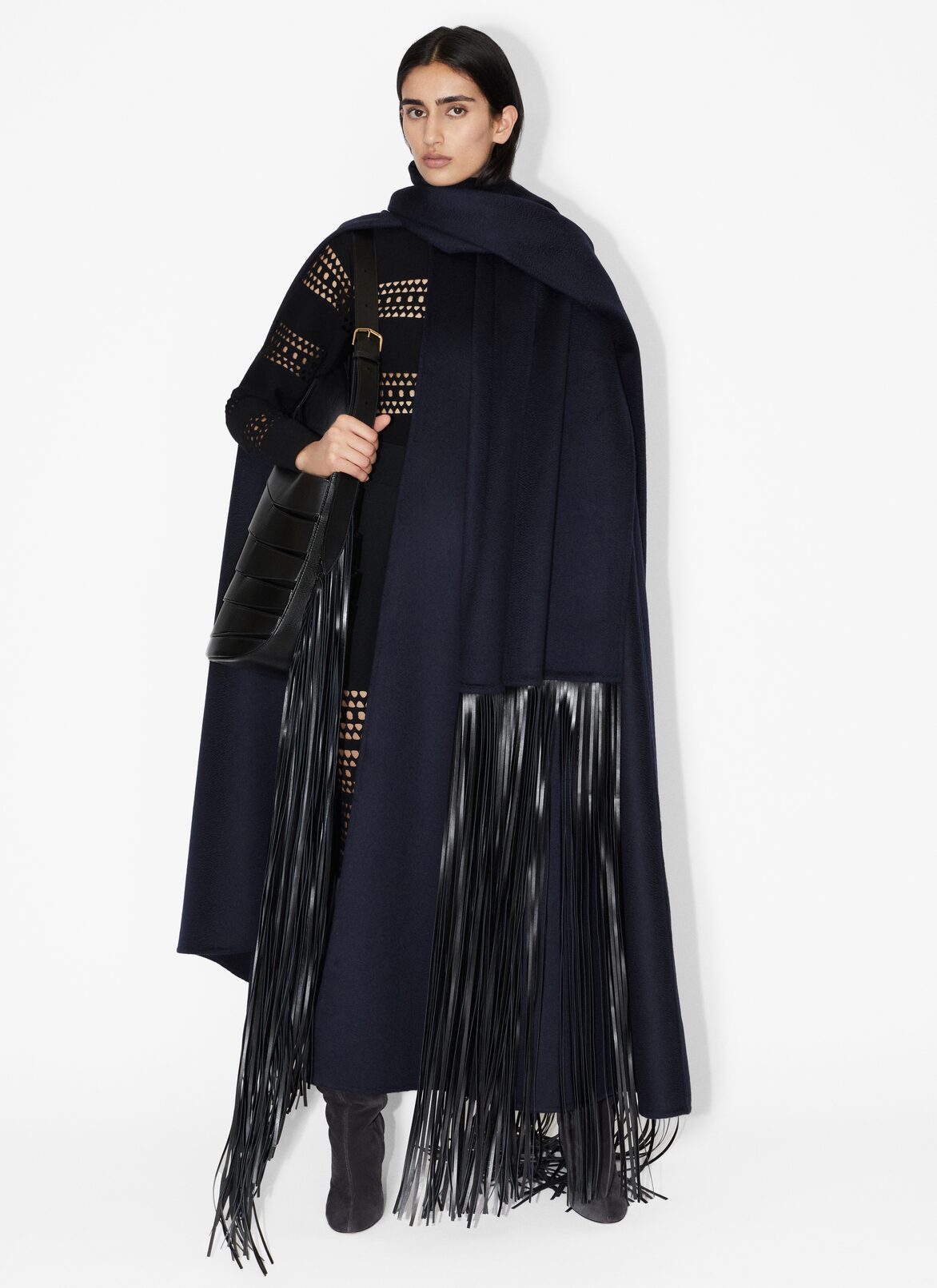 Cashmere cape ALAÏA BLUE CASHMERE CAPE